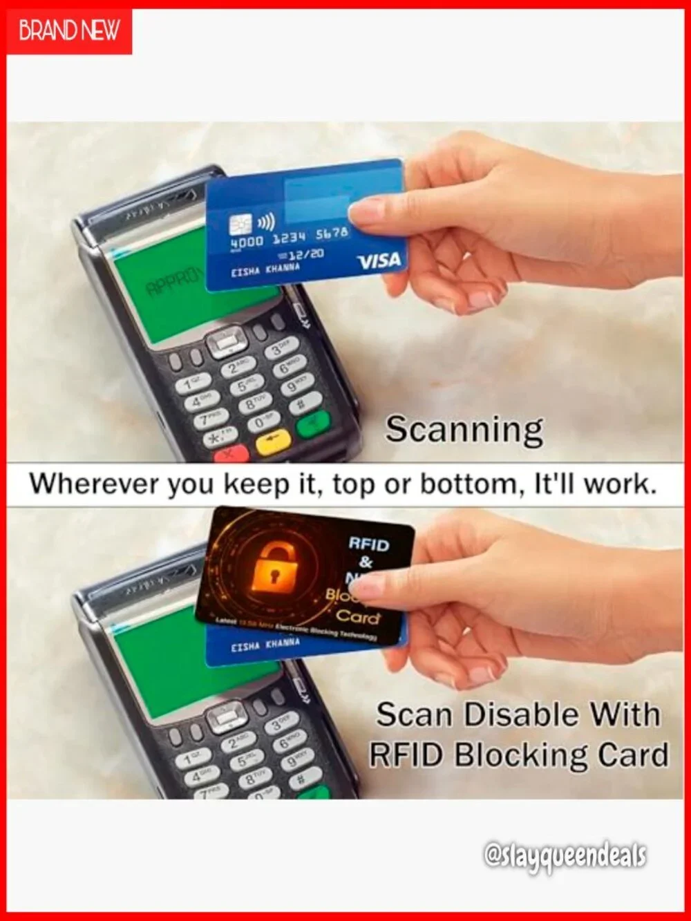 5 Pack RFID Blocking Cards for Wallet Protection from NFC Theft
